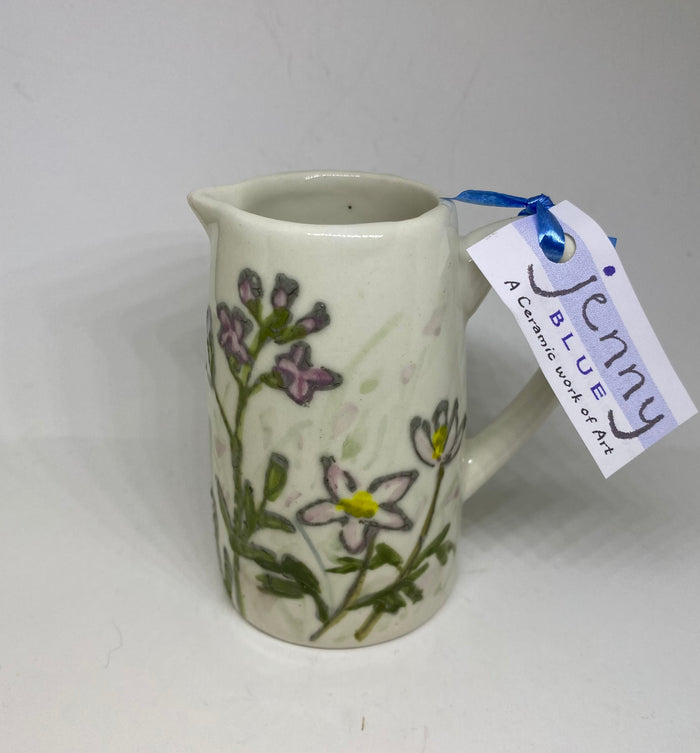 Small Hand - Painted Ceramic Cream Jug by Jenny Bell 