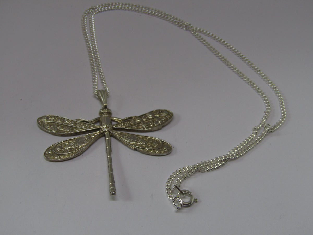 Silver Dragonfly Pendant by Jess Lelong