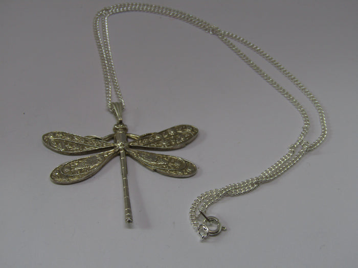 Silver Dragonfly Pendant by Jess Lelong