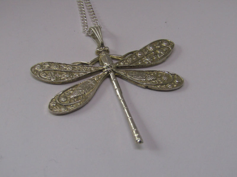 Silver Dragonfly Pendant by Jess Lelong