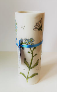 Tall Ceramic Cylinder vase by Jenny Bell