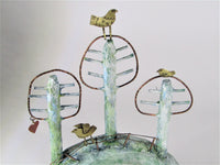 Brass, copper, wood sculpture by Frances Noon.