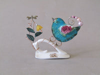 Small Birdie on Cup Handle with Yellow Flower by Linda Lovatt