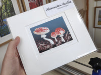 "Mini Fly Agaric" Limited Edition Reduction Linocut Print by Alexandra Buckle
