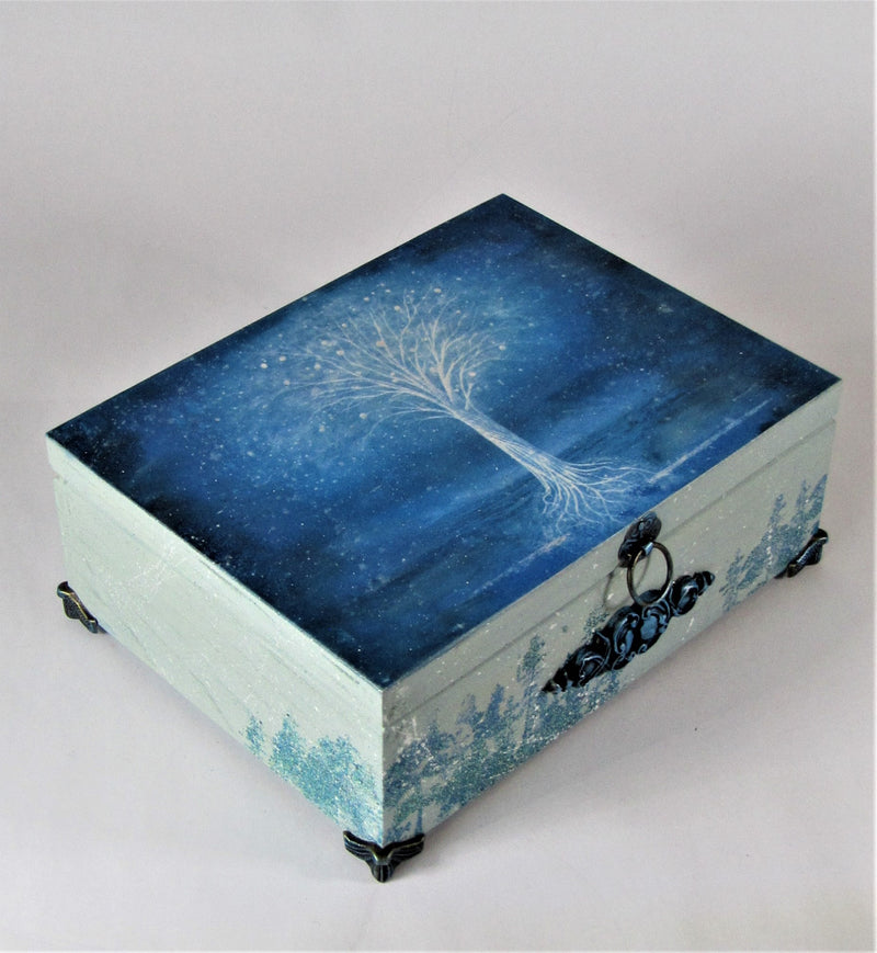 Wooden Box by Monika Maksym featuring Artwork by Mark Duffin