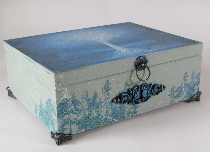 Wooden Box by Monika Maksym featuring Artwork by Mark Duffin