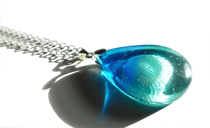 Turquoise and Blue Teardrop Shell Pendant by Connell & Hart