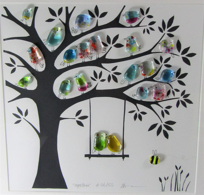 Fused Glass with Illustration by Niko Brown