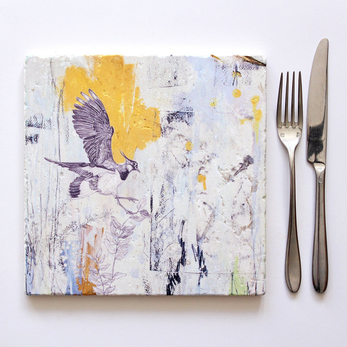 Northern Lapwing Stone Place Mat by Sky Siouki