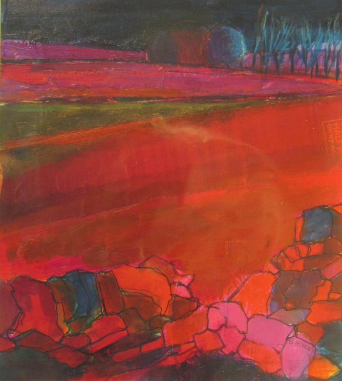 Red Stone Wall by Brenda Hurley