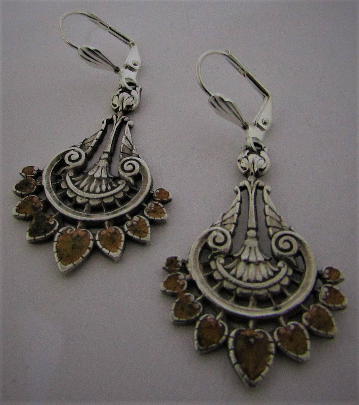 Rounded Orange Petal Drop Earrings by Jess Lelong