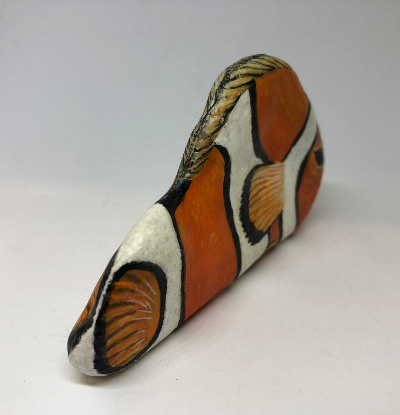 Clown Fish - handpainted pebble by Rosemary Timney