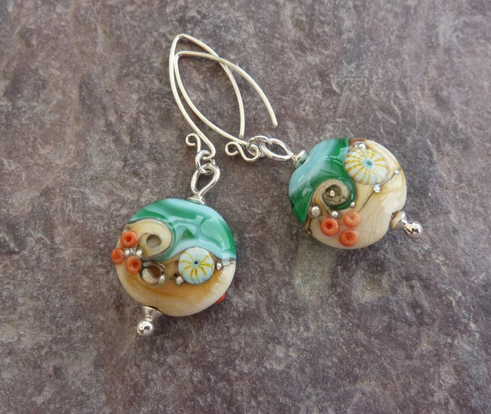 Sea View Sand and Sea Earrings by Julie Fountain