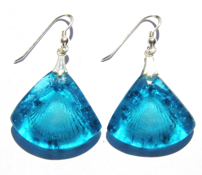 Triangular Shell Glass Earrings by Connell & Hart