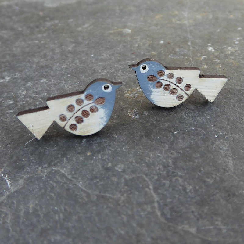 Blue Cap Songbird Earrings