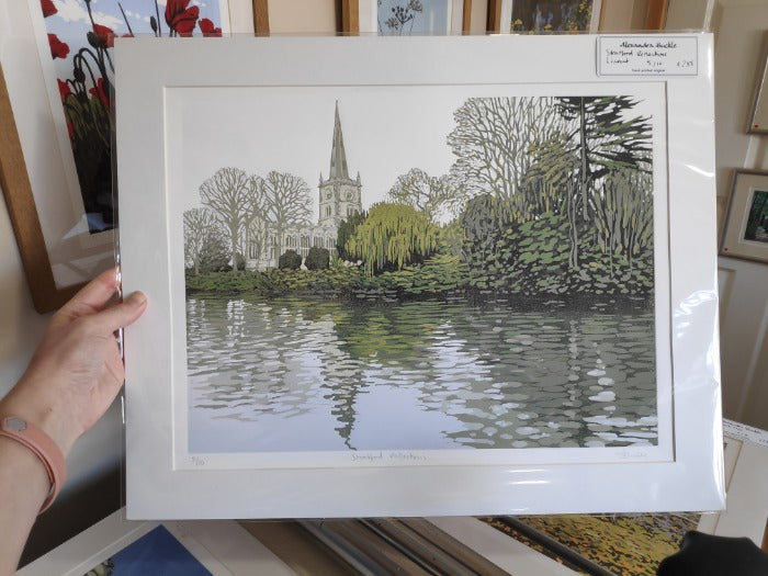 "Stratford Reflections" Limited Edition Reduction Linocut Print by Alexandra Buckle