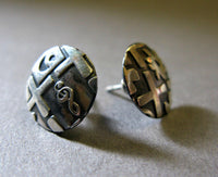 Oxidised Silver Earstuds by John Field