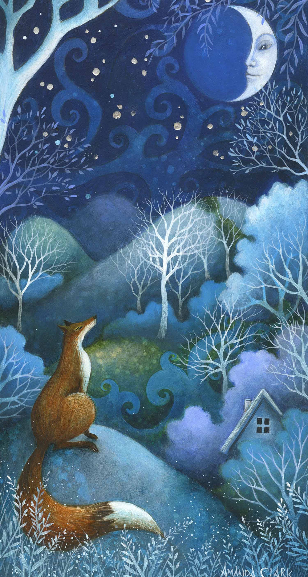 Talking to the Moon -Limited edition print by Amanda Clark – Obsidian Art
