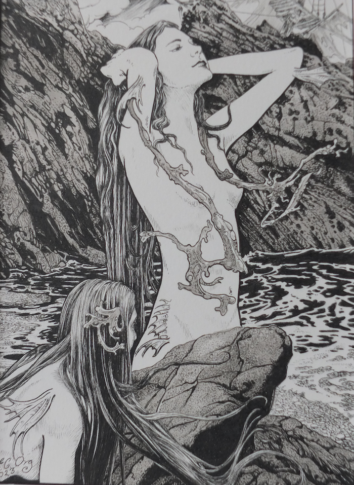 At the Water's Edge - Original Drawing