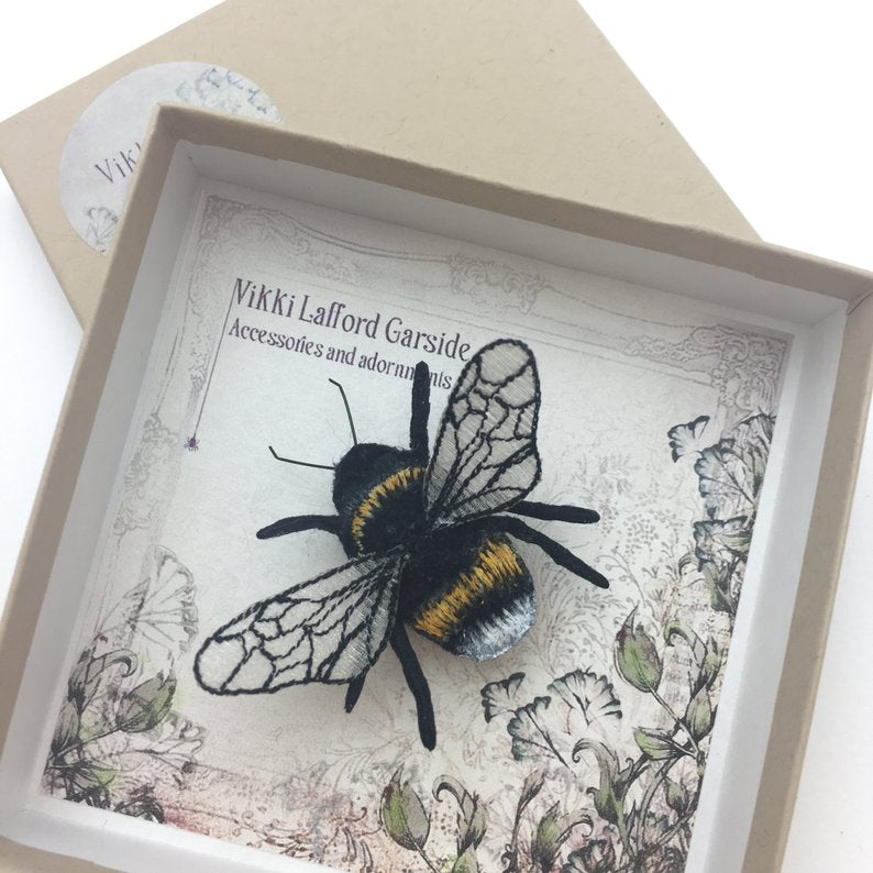 White Tailed Bumblebee Brooch by Vikki Lafford Garside